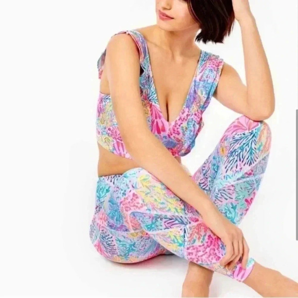 NWT Lilly Pulitzer Weekender High Rise Leggings Splash dance Size Small - Picture 4 of 11